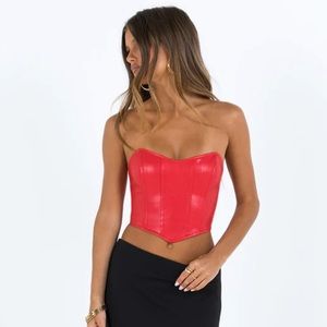 Princess Polly Jessica PU Bustier Red